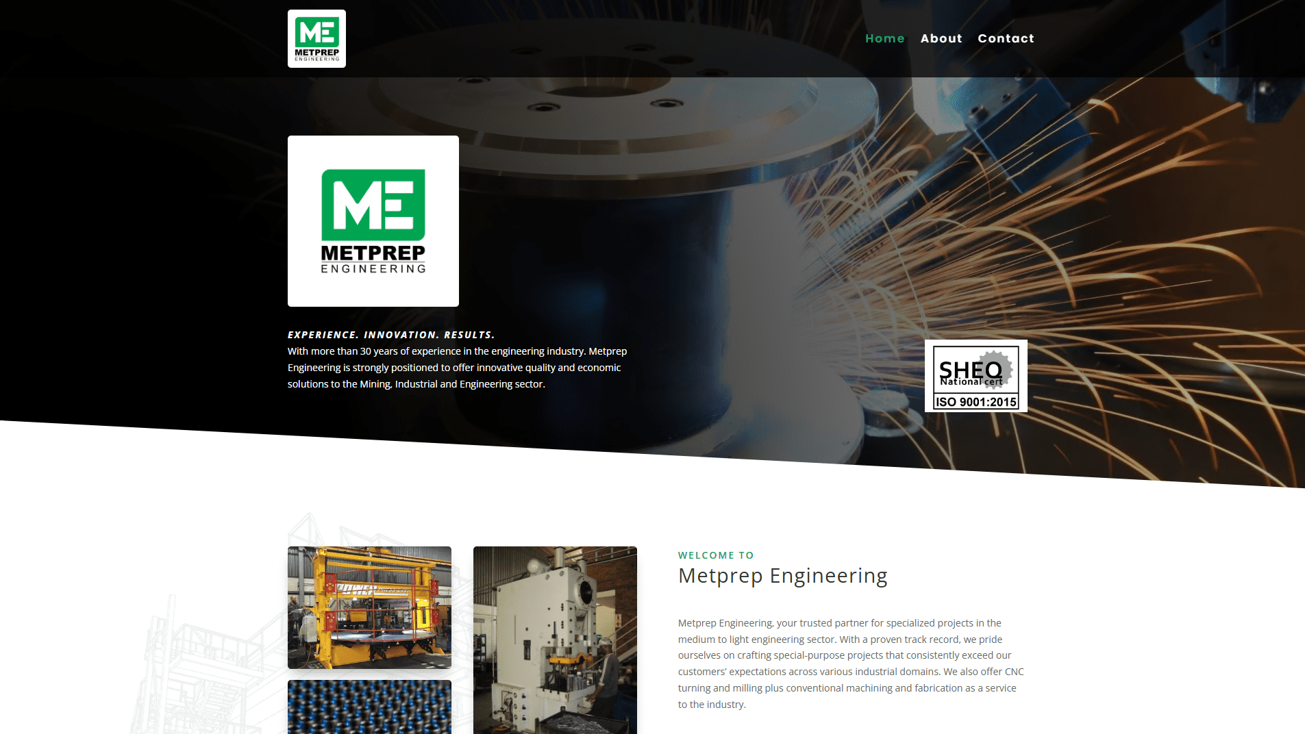 MetPrep Engineering website screenshot